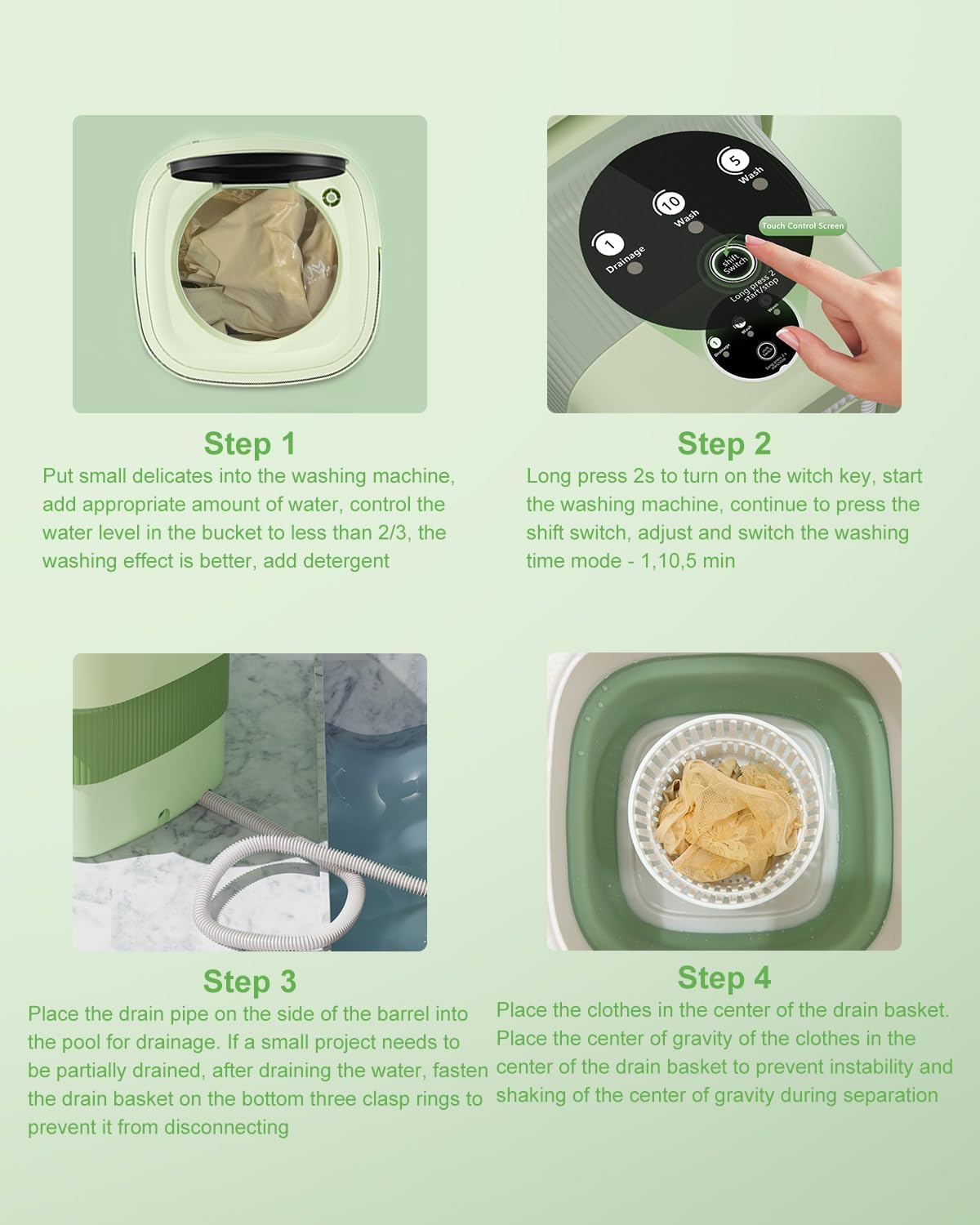 الغسالة المحمولة القابلة للطي