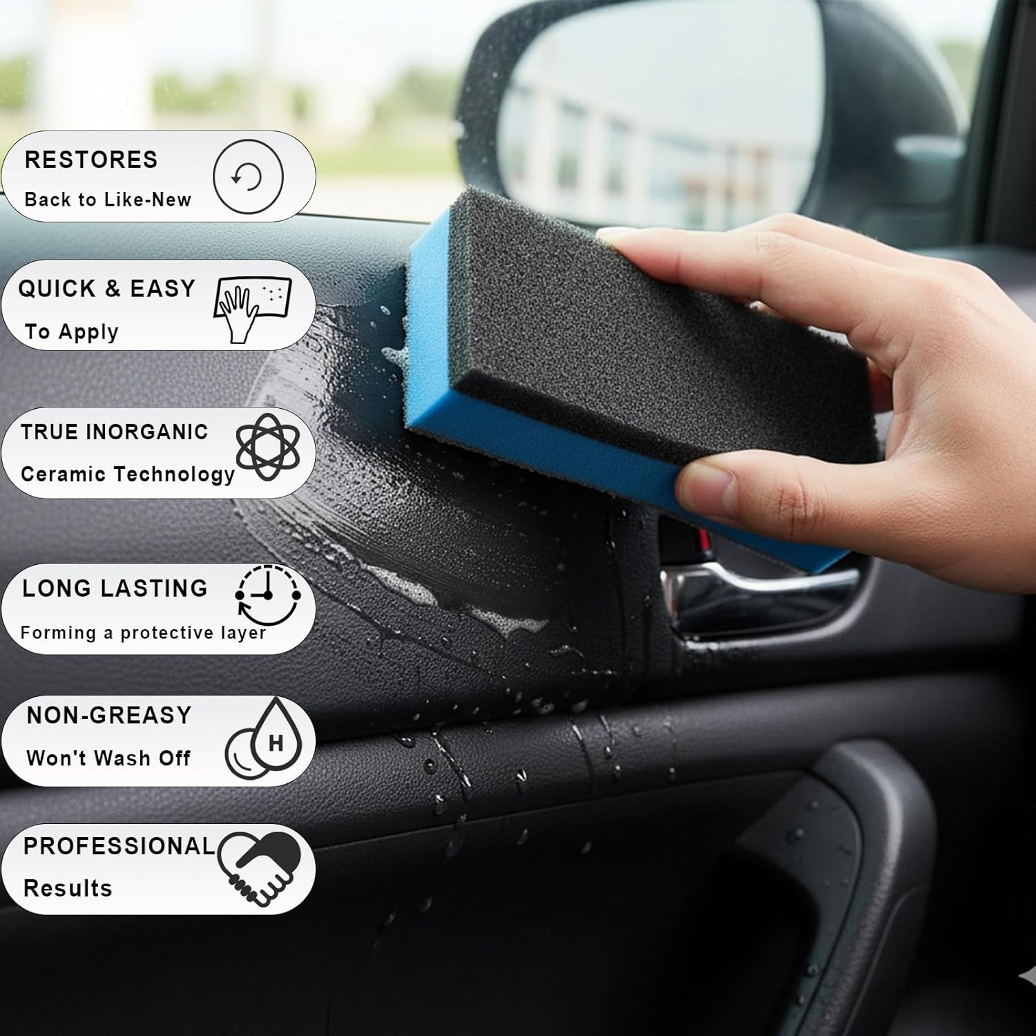 محلول تلميع الأسطح + إسفنجة