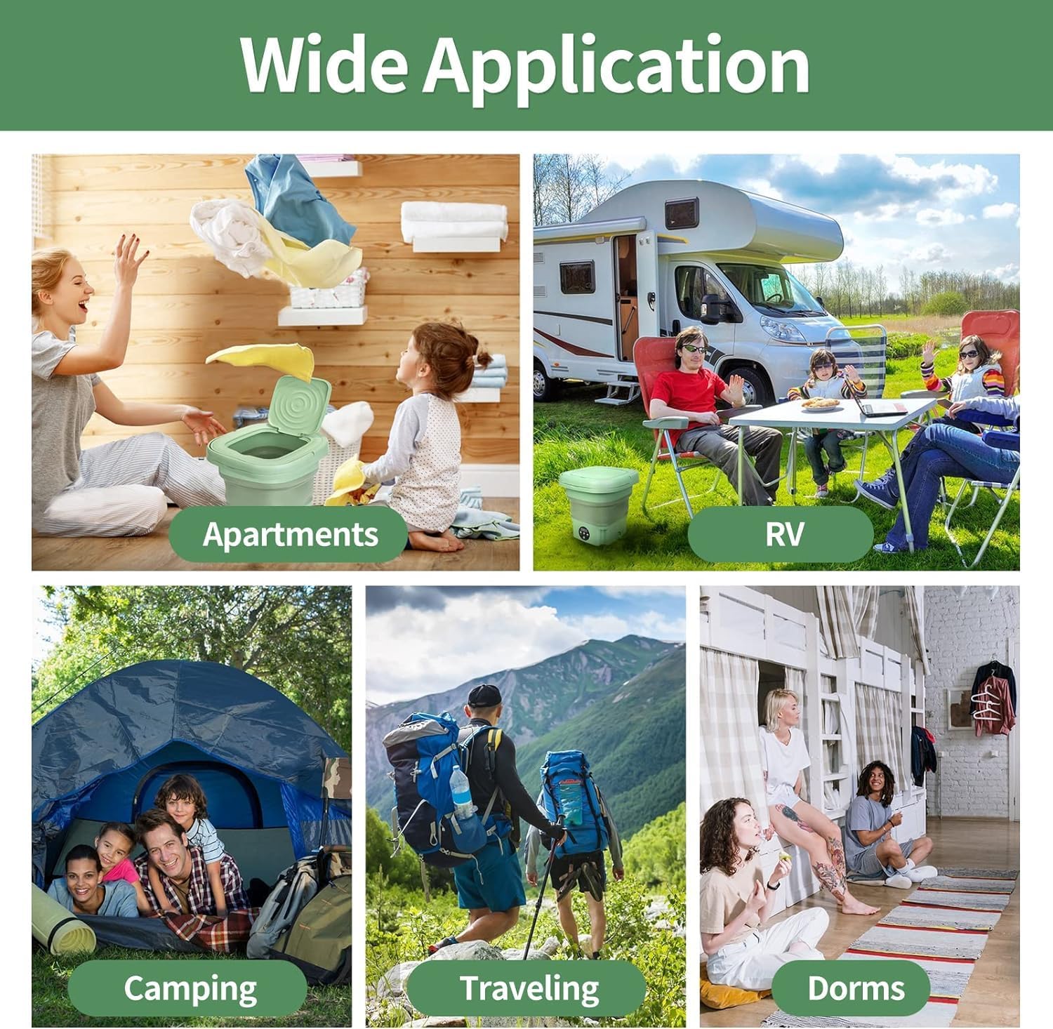 الغسالة المحمولة القابلة للطي